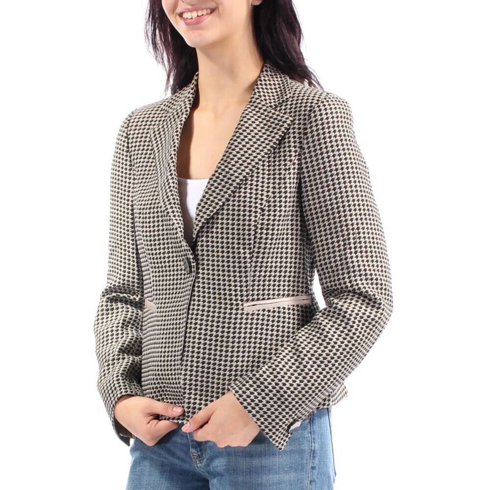 ARMANI Womens Black Collared Wear To Work Blazer Jacket 8